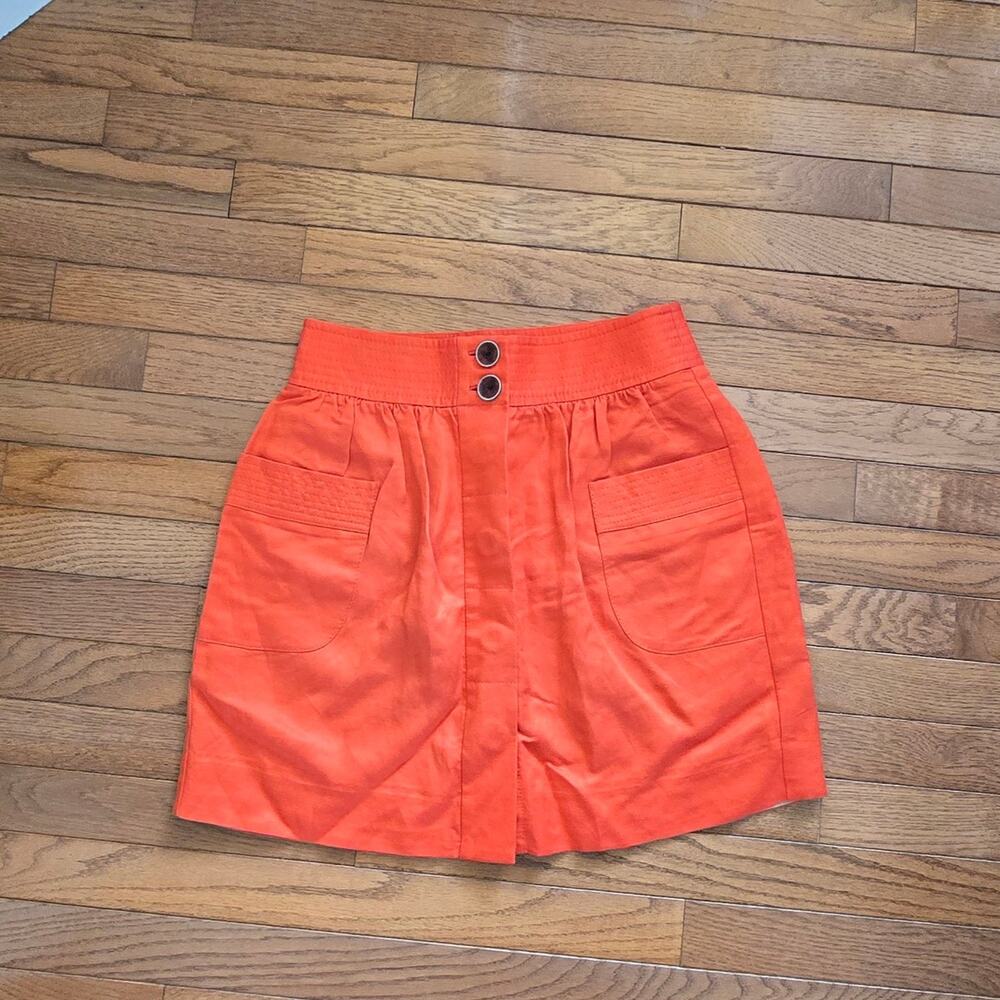 New j. Crew orange mini skirt womens 4